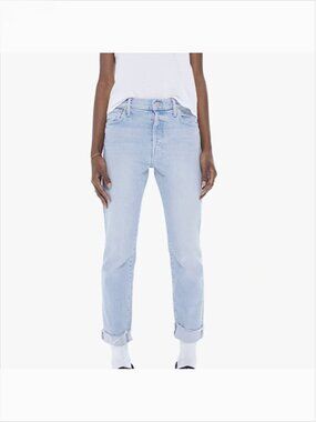 Mother Superior The Scrapper Cuff Ankle Fray Jeans 29 Lonely Hearts Club Blue